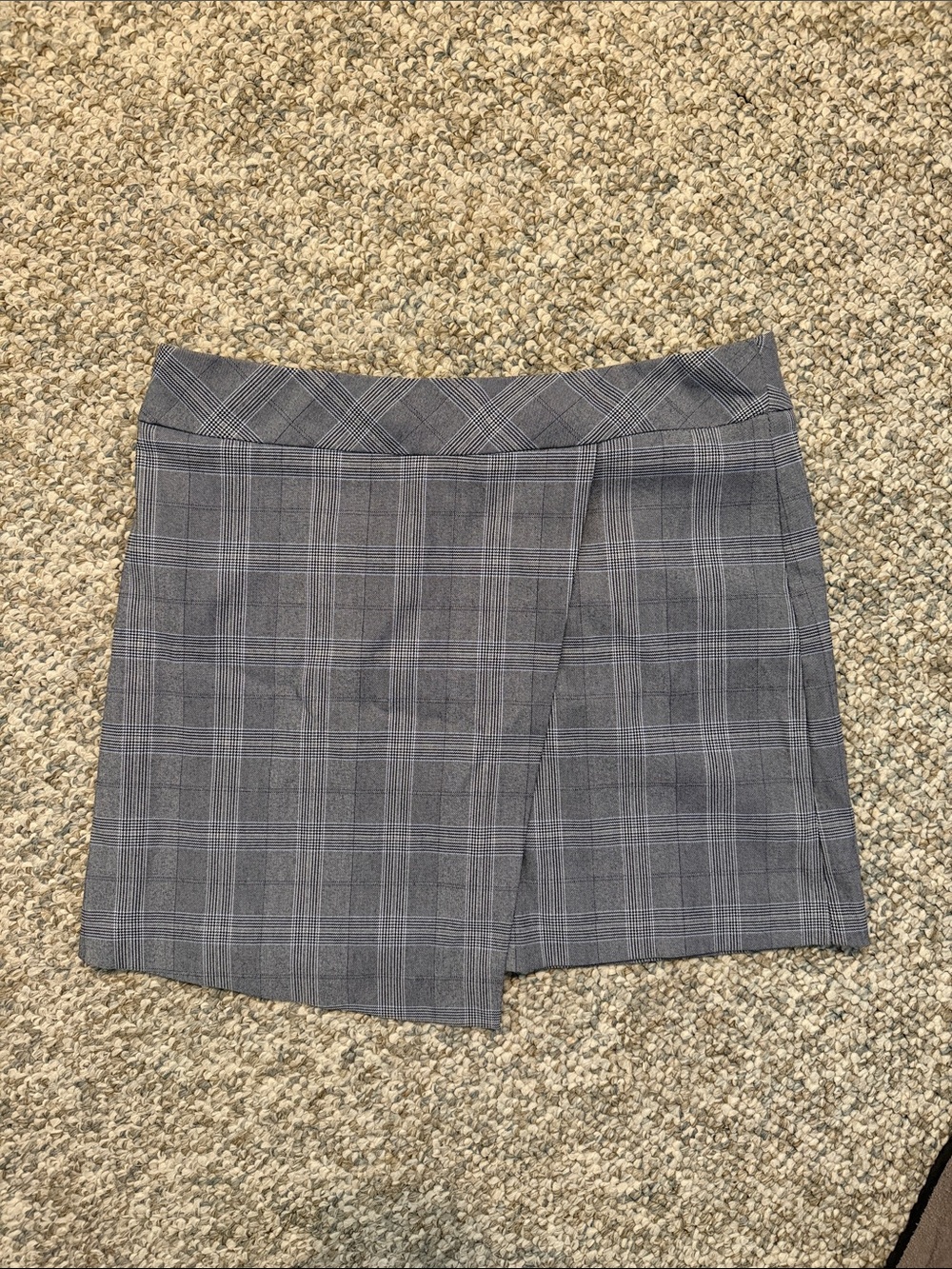 Margaret M Gray Plaid Wrap Mini Skirt
